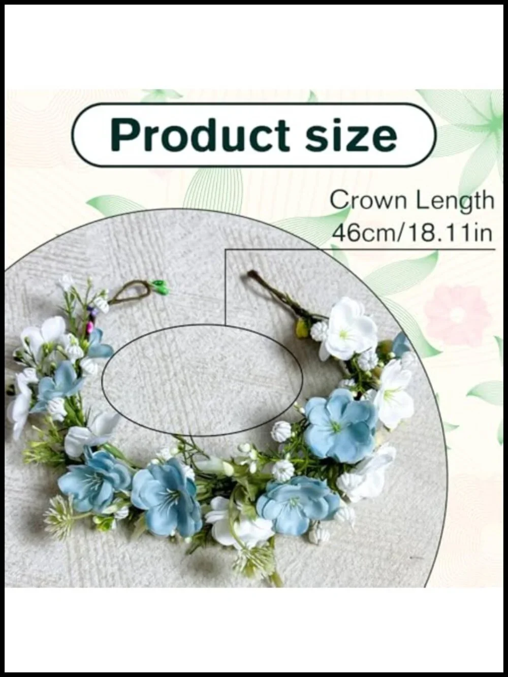 Handmade Flower Crown Headband, Boho Bridal Hair Accessory, Adjustable